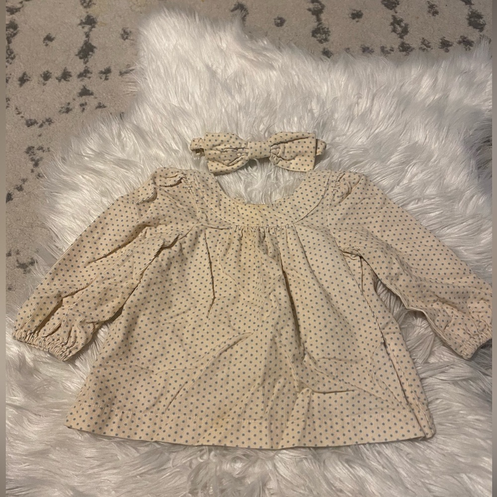 Baby gap cotton corduroy shirt with bow headband